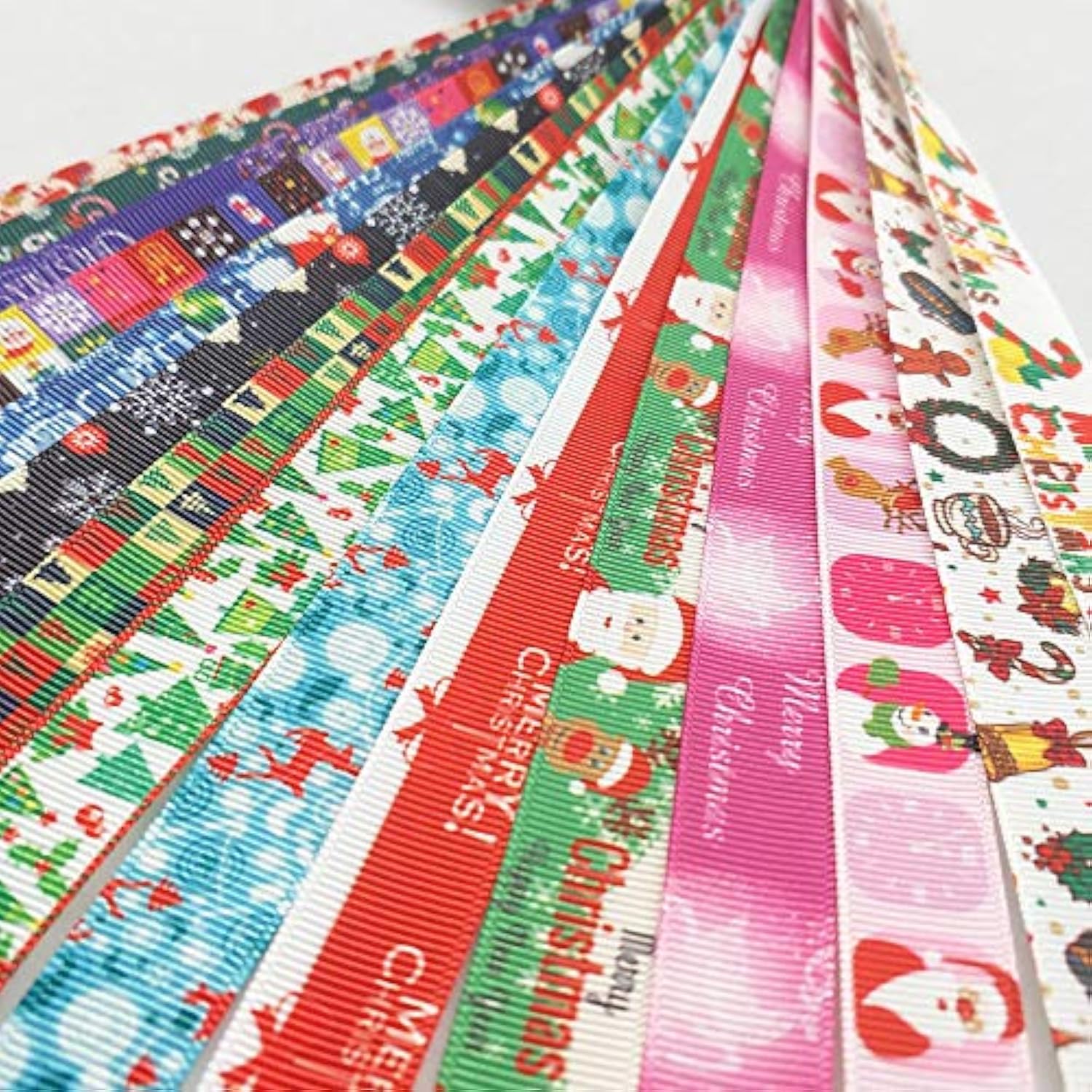 Assorted 15 Yards 5/8" (15Mm) Merry Christmas Grosgrain Ribbon Snowman