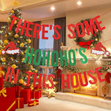 Red Green Glitter Hohohos Christmas Party Banner Decoration