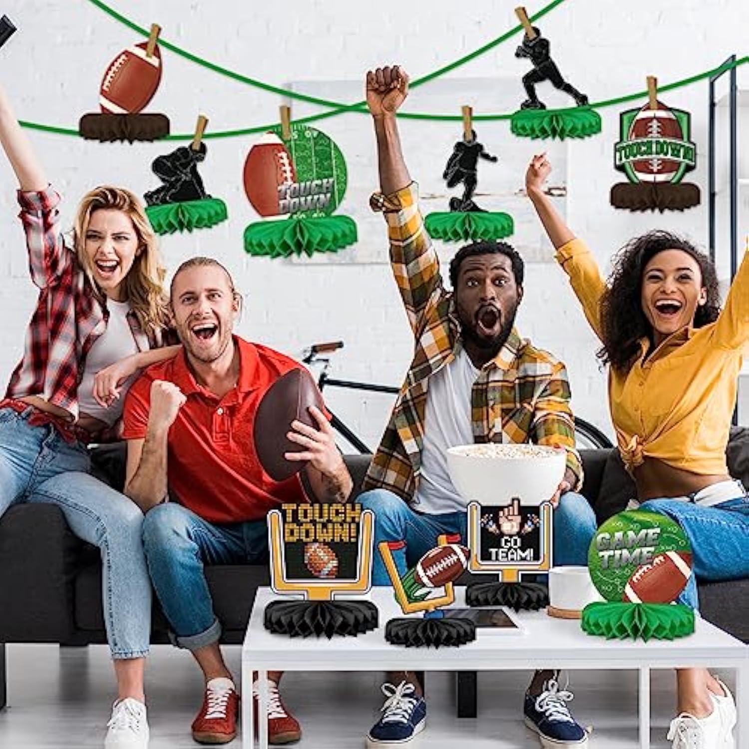 10Pcs Football Party Decorations Football Table Centerpiece Football H