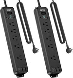 2 Pack Surge Protector Power Strip 10Ft Cord 5 Outlets USB C ETL