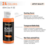Bulk Acrylic Paint Set 24 Colors (2Oz/Bottle) With 10 Brushes Acrylic Paints For Canvas Painting Craft Paint Set Art Paint