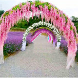 12 Pcs Artificial Wisteria Flowers Garland, 3.6 Ft Silk Fake Flowers Hanging Vine For Indoor Outdoor Home Garden Christmas Wedding Party Decoration (Pink)