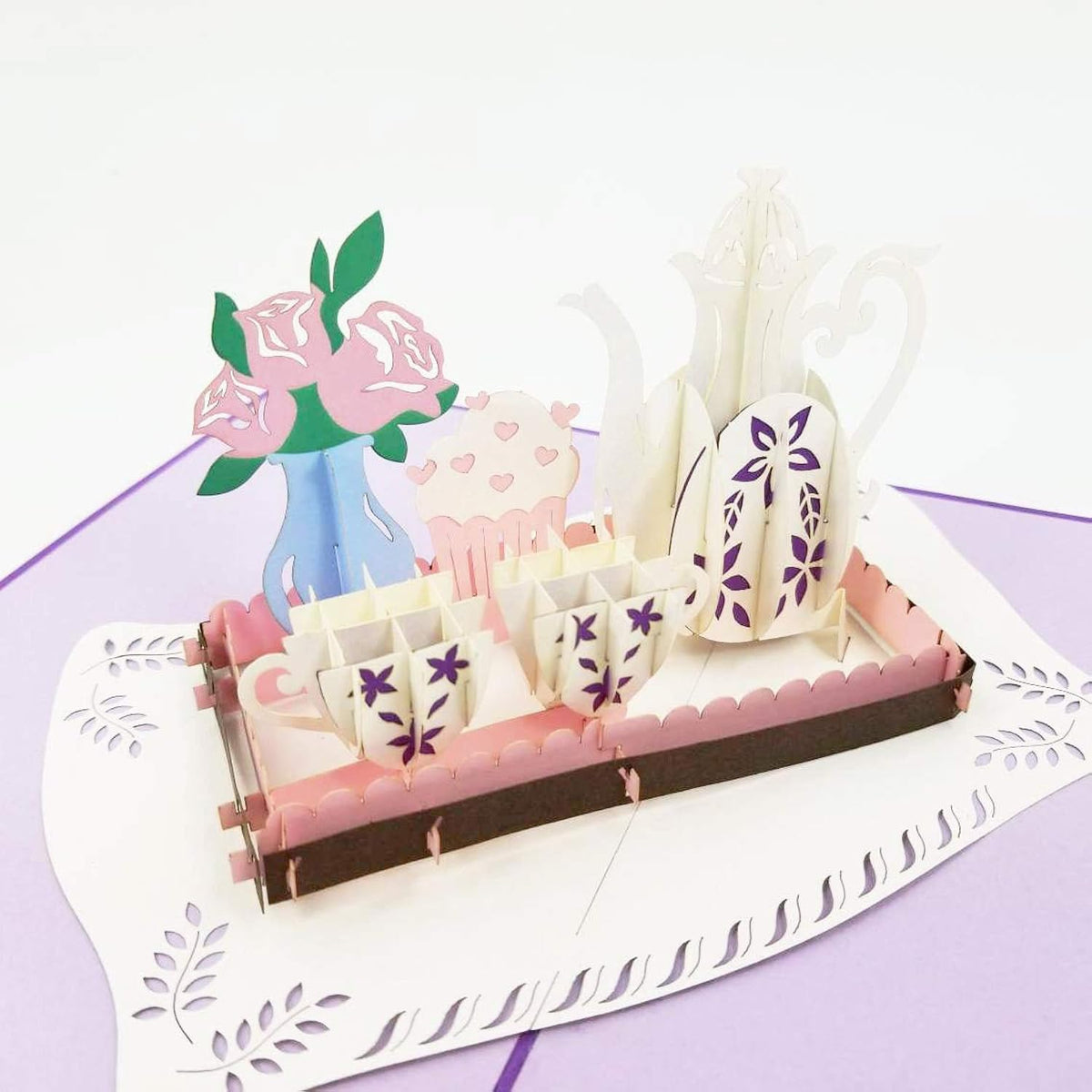 Tea Party Pop Up Card, 3D Pop Up Greeting Card - Birthday, Party, Celebration For Son, Daughter, Girl, Boy, Husband, Wife (Tea Party Pop Up Card)
