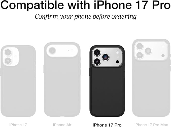 Apple iPhone 18 Pro and iPhone 17 Pro Commuter Series Case Black Rugged Cover