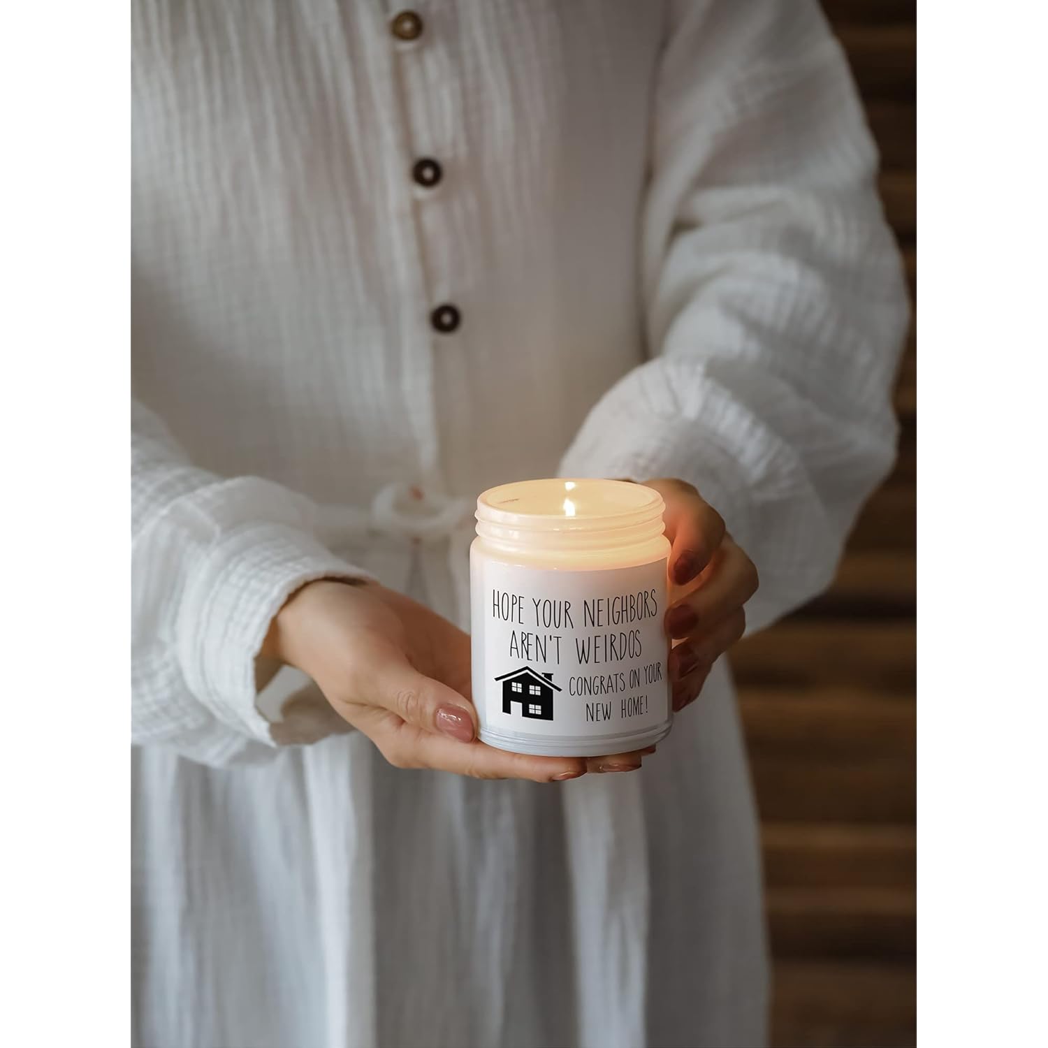 Housewarming Gifts For New Home, Housewarming Scented Candle, New Home Candle, New House Gift, Funny House Warming Gifts, New Homeowner Gift Idea (White)