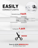 50FT 4500K Neutral White LED Neon Rope Lights 120V Cuttable Connectable Waterproof Strip