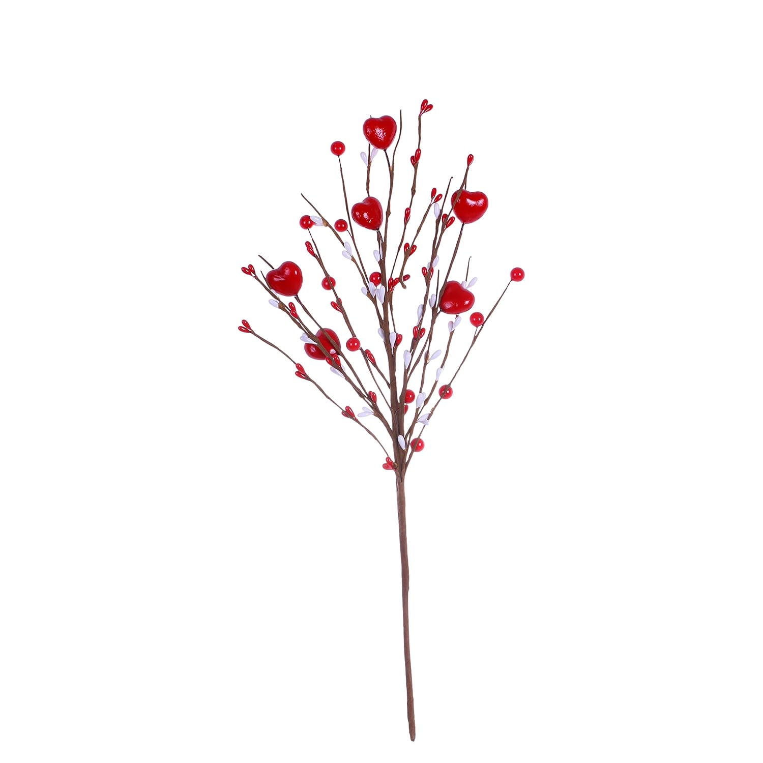 Valentine’S Day Gifts,6 Pcs Artificial Red Berry Flower Stems Heart Shaped Berry Picks For Valentine’S Day,Wedding