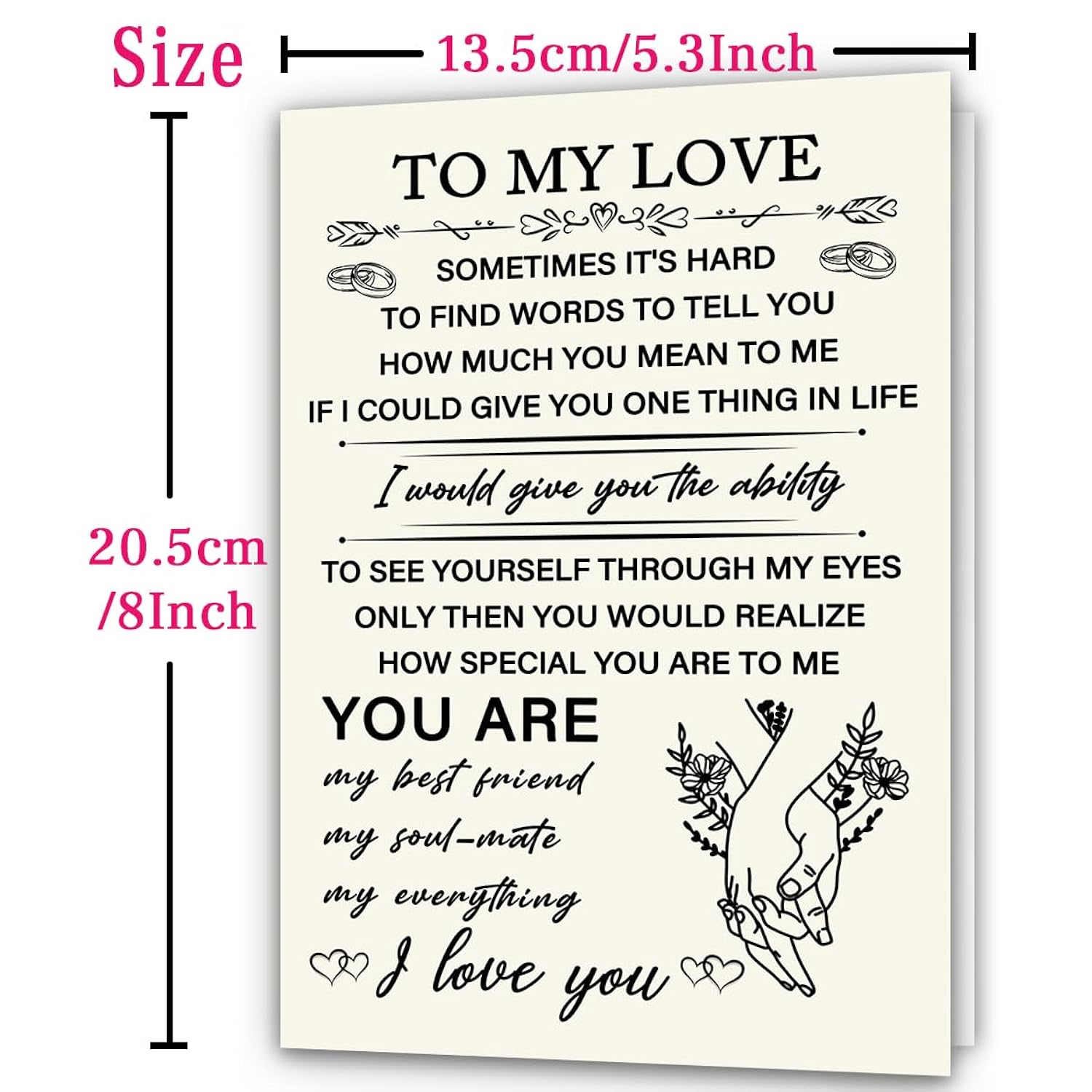 Romantic Valentines Day Card For Him Her - To My Love Valentines Day Gifts