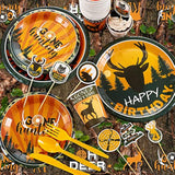 165Pc Hunting Camo Party Set with Backdrop, Balloons, Tableware & Cake Toppers