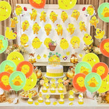 Chicken Farm Party Decorations - Happy Birthday Banner, Cute Chicken Banner, Cake Toppers, Latex Balloons, Sticker For Baby Shower, Boy Kid Birthday Supplies