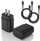 2 Pack 25W USB C Fast Wall Charger with 10FT USB C Cable for Samsung Galaxy S26 S25 S24 iPad