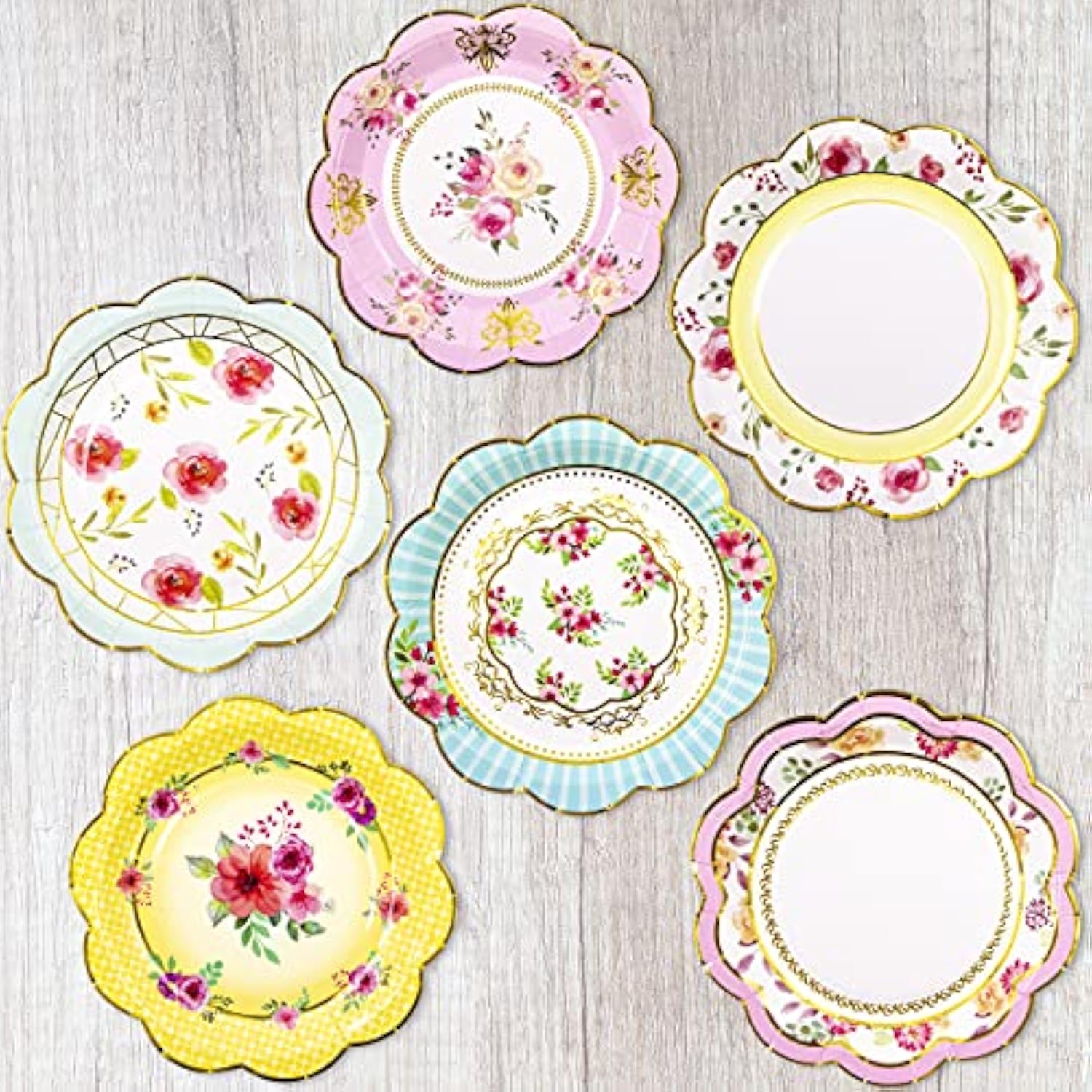 Floral Paper Plates 7.28 Inches Vintage Small Party Plate 24 Ct