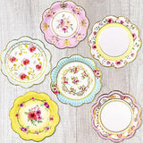 Floral Paper Plates 7.28 Inches Vintage Small Party Plate 24 Ct