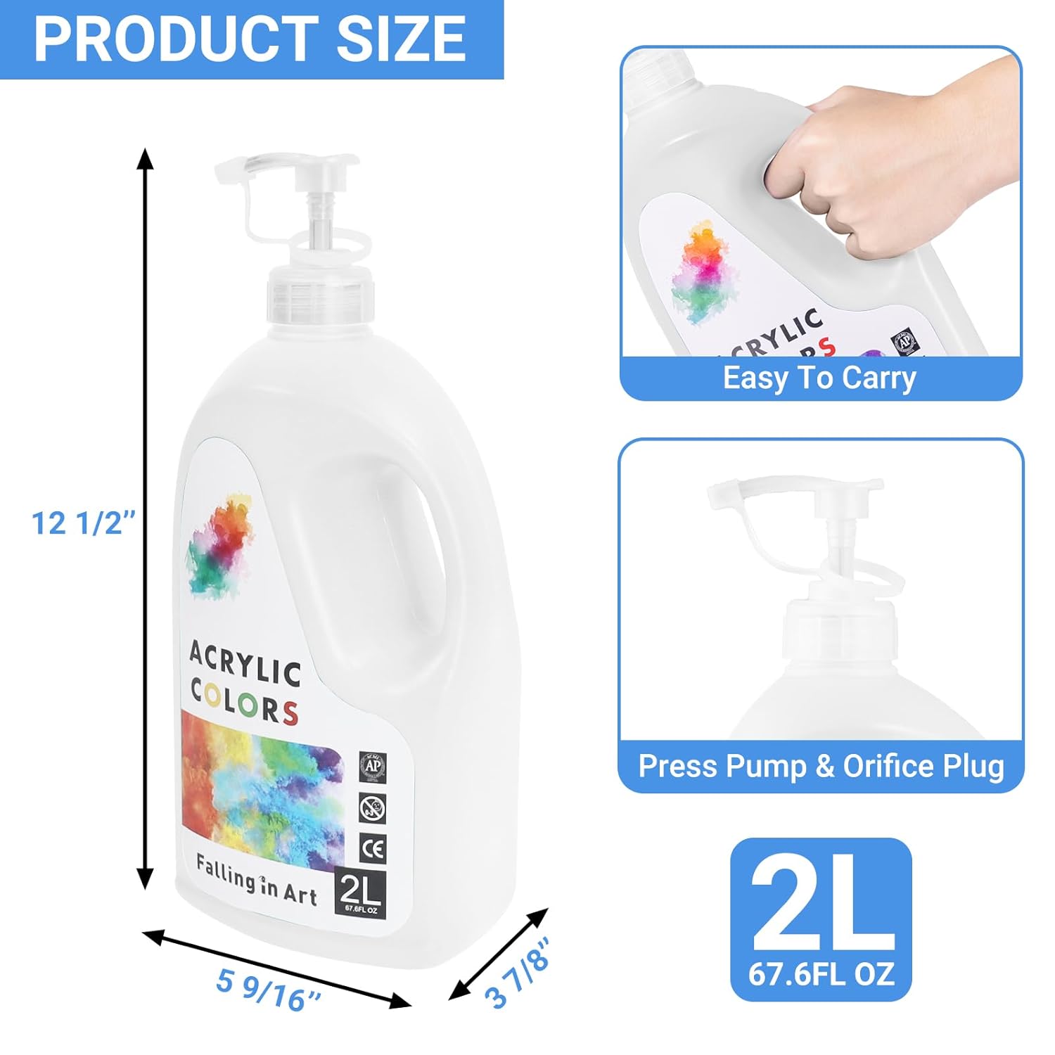 Titanium White Acrylic Paint, Large 135.2 Oz Premium Pouring Acrylic Paint, Perfect For Canvas, Wood, Ceramic, And More