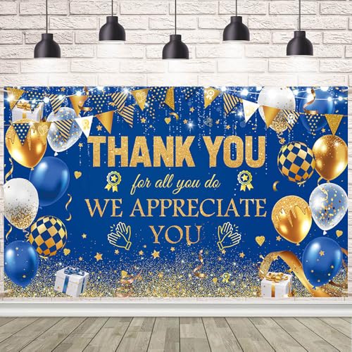 We Appreciate You Backdrop Thank You Appreciation Banner Thank You for All You Do Banner Employee Staff Appreciation Gifts Teacher Doctor Retirement Appreciation Party Decor 70.8 x 43.3 inch