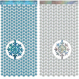 Silver Blue Snowflake Fringe Curtain -3.2ft x 6.5ft - 2 Pack