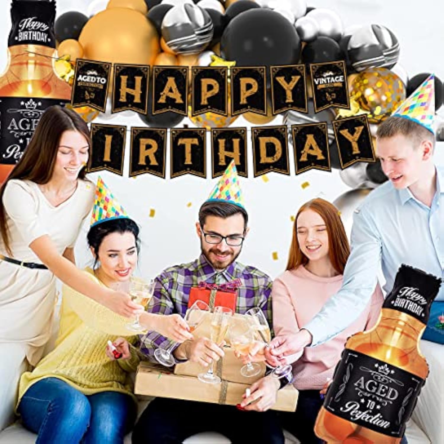 Whiskey Balloon Garland Kit: Aged to Perfection Birthday Party Decor