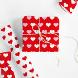 9 Sheet Valentine'S Day Wrapping Paper -Not Roll- Red Pink White Heart Gift Wrap Paper Folded Flat Craft Paper For Diy Crafts Party Supplies, 19.7 X 27.6 Inch