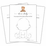 Draw Baby Games Set, Minimalism Baby Shower Party Game Card, Boho Bear Themed Gender Neutral Party Ideas Activities, Baby Shower Party Supplies & Decorations -A06