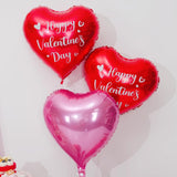 Valentines Day Heart Balloons, 18Inch Happy Red Valentines Balloons, Pink Heart Foil Balloons, 12Pcs Red Love Heart Shaped Helium Balloon For Romantic Celebrations Valentine Anniversary Party Decor