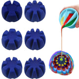 6Pcs/Set Flower Pour Cups Silicone Split Cup For Paint Pouring Acrylic Pouring Flower Strainers Fluid Art Pour Diy Resin Molds For Making Painting Tools Drawing Accessories (Blue)