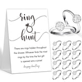 The Ring Hunt Game, Bridal Shower Games With Rings-One Sign And 30 Rings, Bridal Shower And Wedding Shower Games For Guests, Engagement Party Game, Bridal Shower Decorations-Ls1