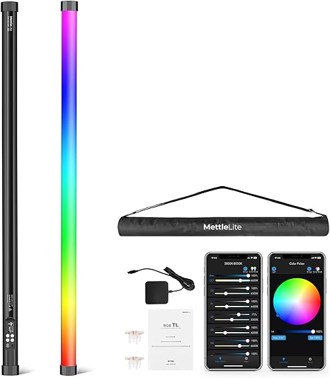 TLX4C 4FT RGB Tube Light Full Color RGBWW LED Video Light Stick with App DMX Control