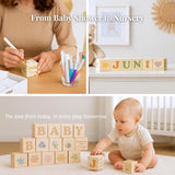Blocks For Baby Shower – Games & Activity Kit – 48 Natural Wooden Blocks To Decorate, Storage Box, 12 Acrylic Markers & Instruction Sign – Baby Shower Blocks To Decorate