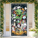 Halloween Door Cover Happy Birthday Photo Backdrop Halloween Birthday Party Decor