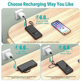 Portable Charger With Built In Cables,10000Mah Slim Usb C Power Bank,5 Output 3 Input Led Display High Speed External Battery Pack Travel Phone Charger For Iphone Samsung Pixel Lg Moto Ipad,Purple