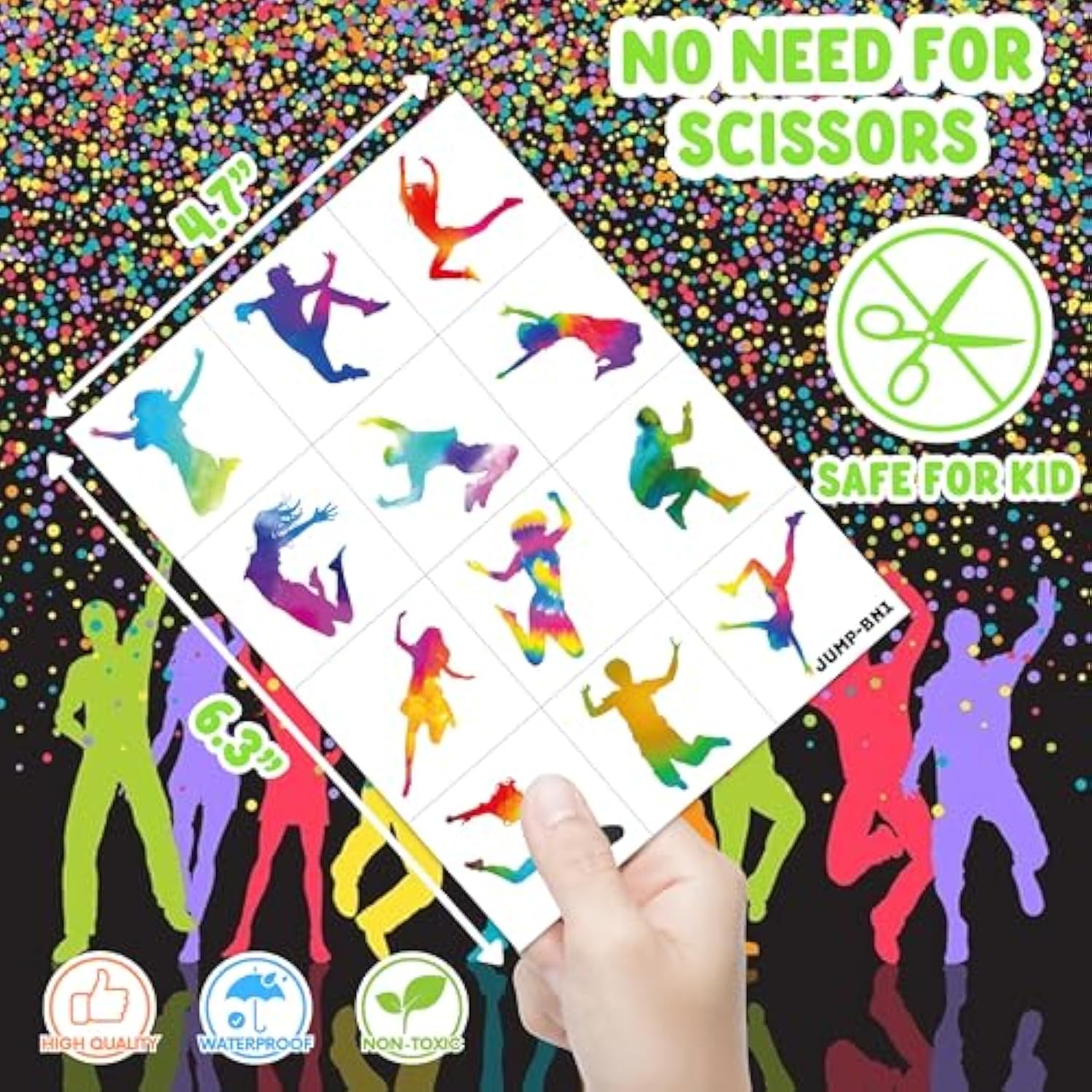 107 Pcs Jump Jumping Party Favors Birthday Party Decorations Supplies Jump Zone Tattoos Stickers Trampoline Party Decorations Decor Gifts For Kids School Prizes Rewards