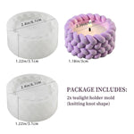 2Pcs Knot Shape Tealight Holder Mold, Unique 3D Candle Holder Silicone Resin Mold, Cylinder Jewelry Holder Container Storage Mold For Epoxy Resin Concrete Art Craft Home Xmas Decor