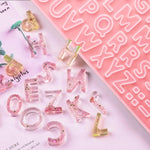 402Pcs Tiny Silicone Letter Mold Small Diy Silicone Resin Mold With 400Pcs Screw Eye Pins For Making Keychain Pendant Jewelry Necklace Earrings