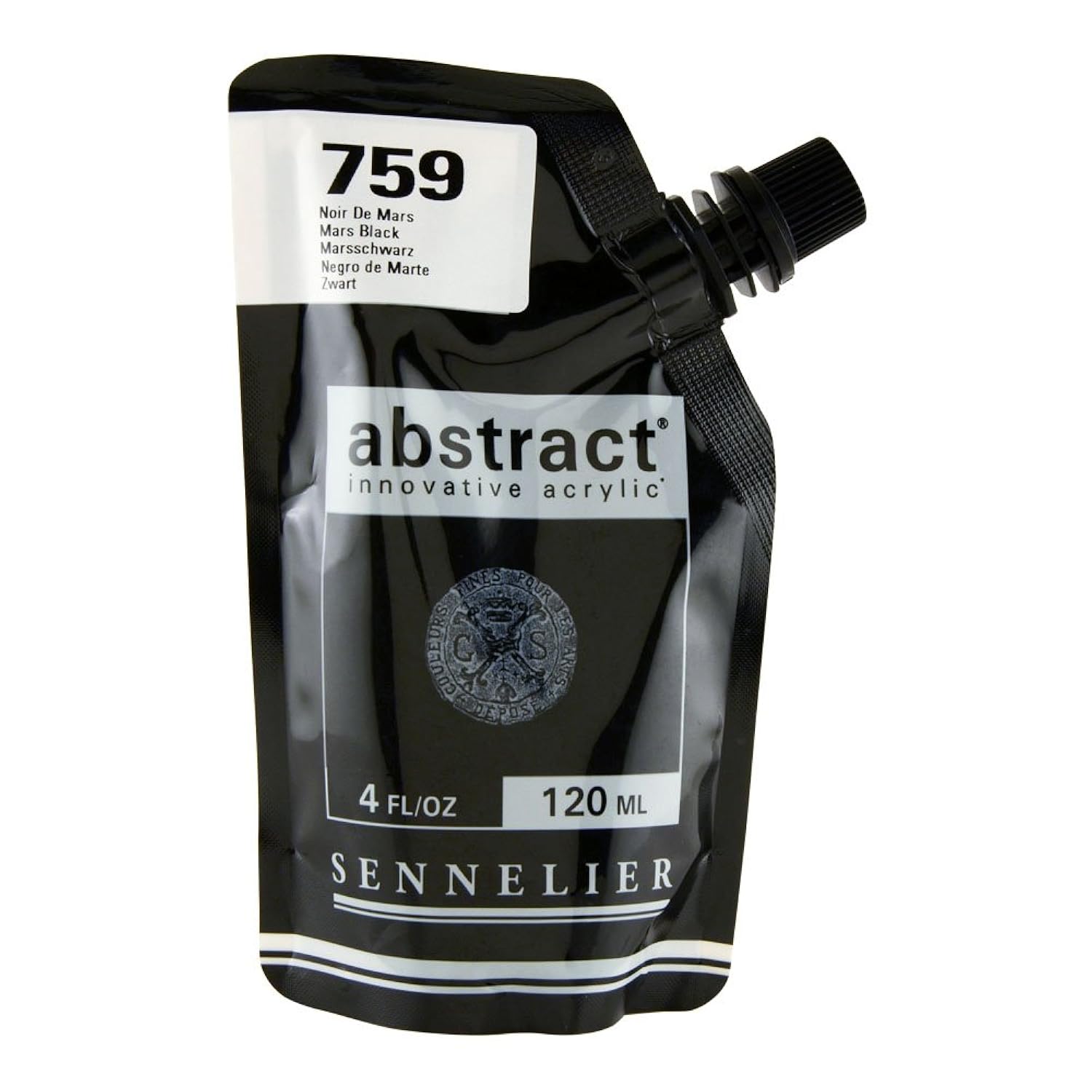 Sennelier Abstract Innovative Heavy Body Acrylic Paint, 120ml Pouch, Mars Black