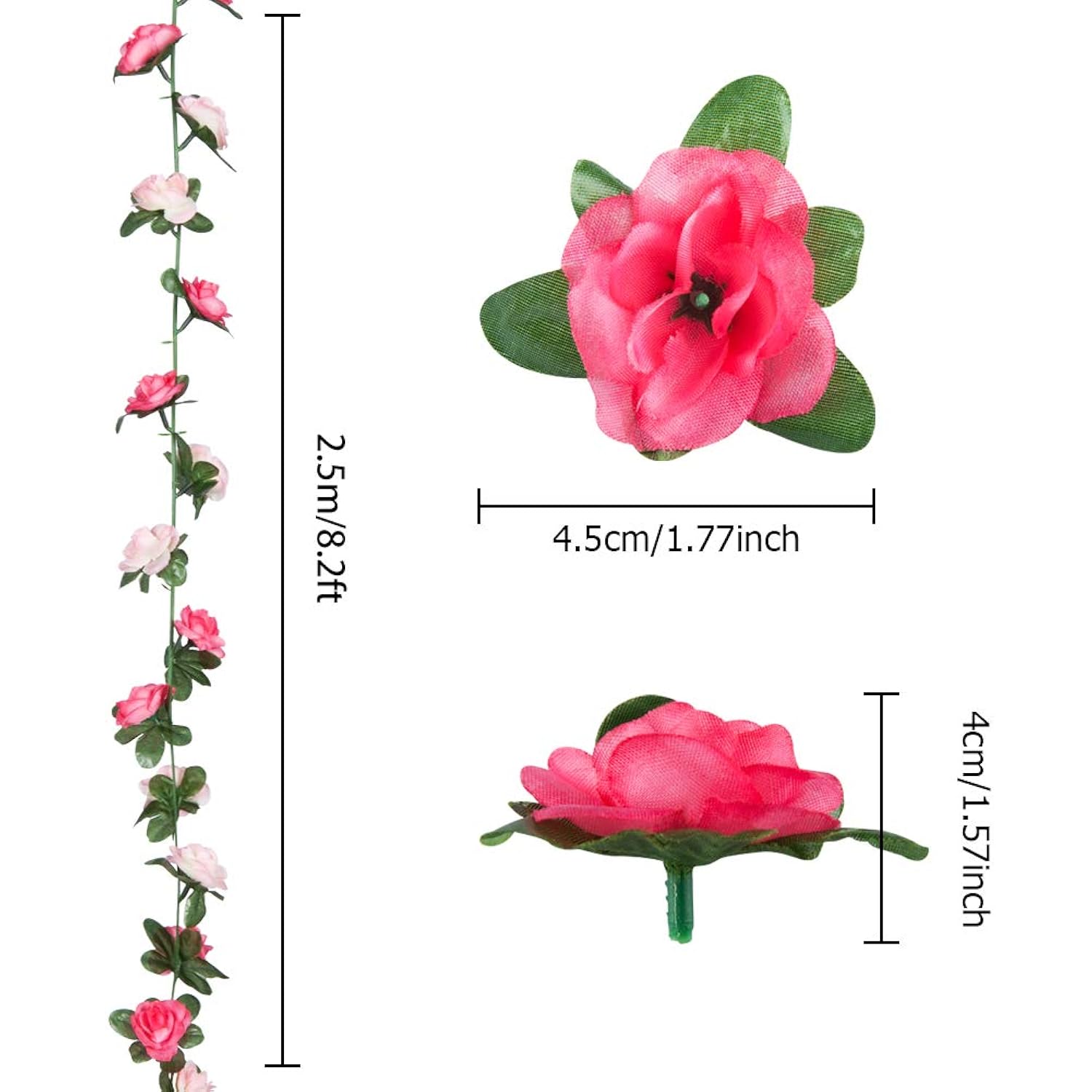 8 Pack 65 Ft Flower Garland Decorations Plastic Artificial Flowers For Wedding Decoration Photo Booth Backdrop