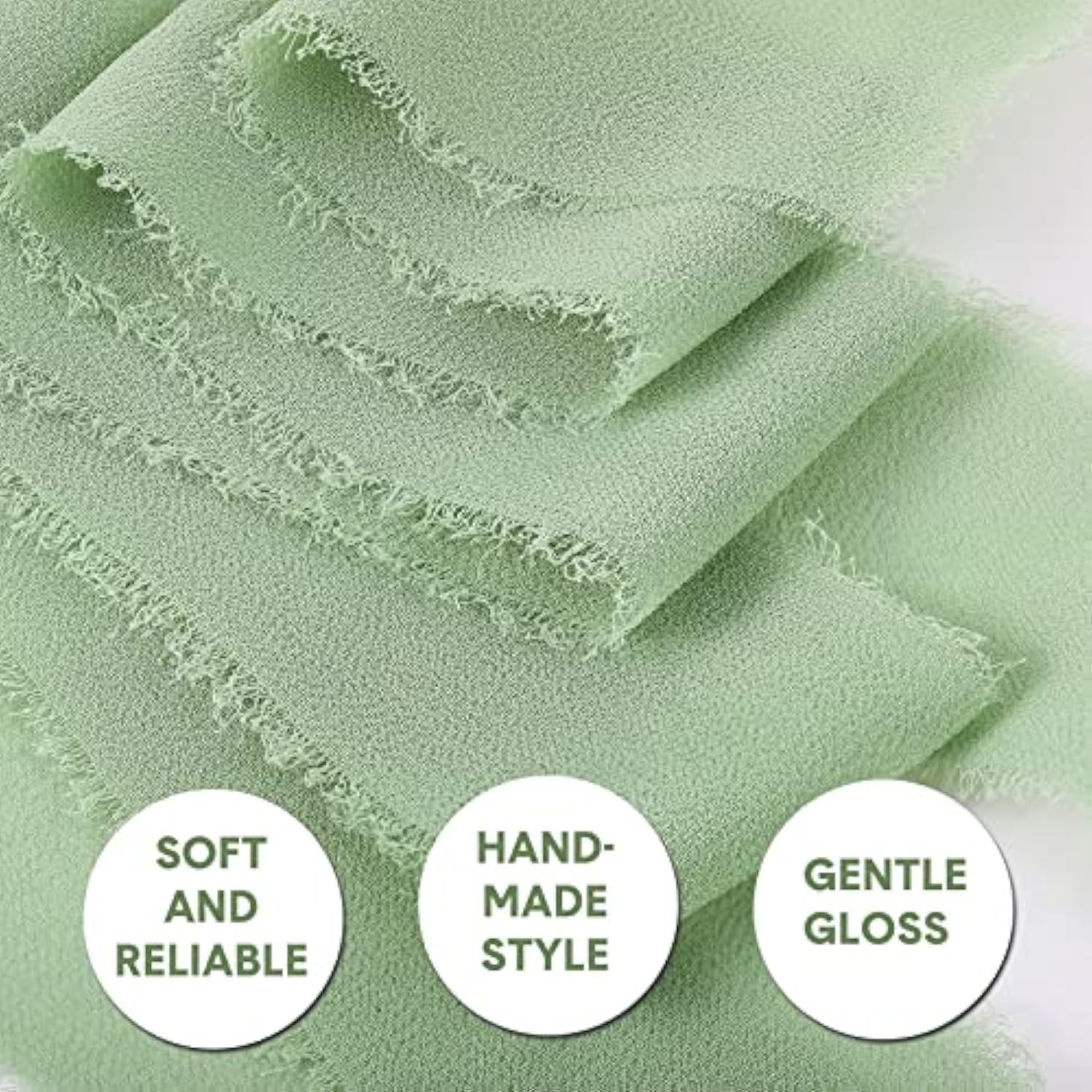 12 Rolls Handmade Fringe Chiffon Ribbon Silk Ribbon Handmade Frayed Ed