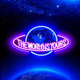 The World Is Yours Neon Sign USB Dimmable LED Wall Decor for Game Room Man Cave