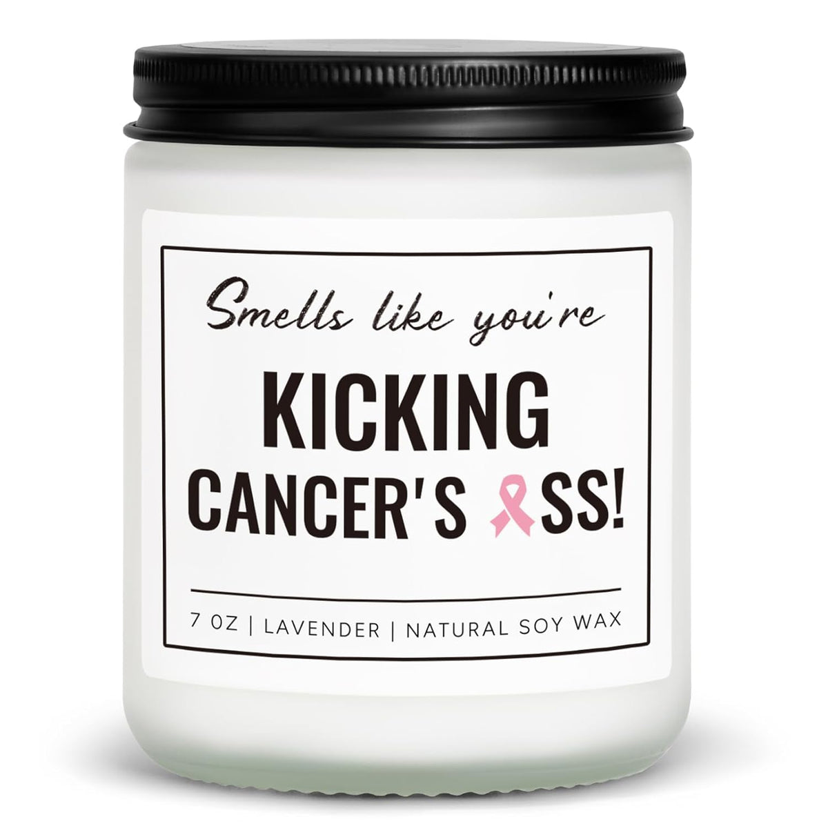 Breast Cancer Gifts For Women, Cancer Care Gifts For Women, Get Well Soon, Chemotherapy Must Haves, Surgery Recovery Presents For Women Men,Soy Wax Handmade Scented Candle (7Oz)