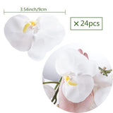 24 Pcs Orchid Decorations Real Touch Pu Artificial Flowers Orchid Heads Fake Phalaenopsis Flower Heads For Diy Craft Home Wedding Decoration