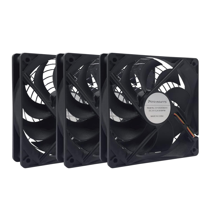 3-Pack 120Mm 24V Dc High Airflow Computer Pc Case Fan 120X120X25Mm 3Pin 4.72In