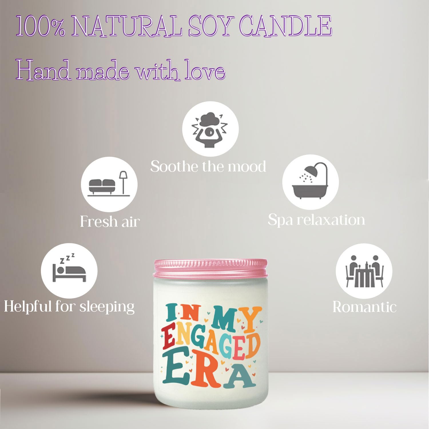 Engagement Gifts For Her - In My Engaged Era - Soy Scented Candle - Unique Bridal Shower Bachelorette Gifts For Bride Future Mrs