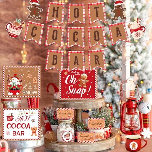 Hot Cocoa Kit Bar - 42 Pcs Christmas Hot Cocoa Banner Decorations