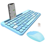 2.4Ghz Wireless Keyboard And Mouse Set With Phone Holder - Compact Full-Size K