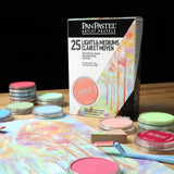 PanPastel Artist Pastels by GOLDEN, Light and Medium Colors Set, 25 Color, Professional Artist Pastels, Unique Pan Format (cake-like)