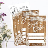 50 Rustic Save The Date Cards For Wedding, Engagement, Anniversary, Baby Shower, Birthday Party, Etc Save The Dates Postcard Invitations, Simple Blank Event Announcements