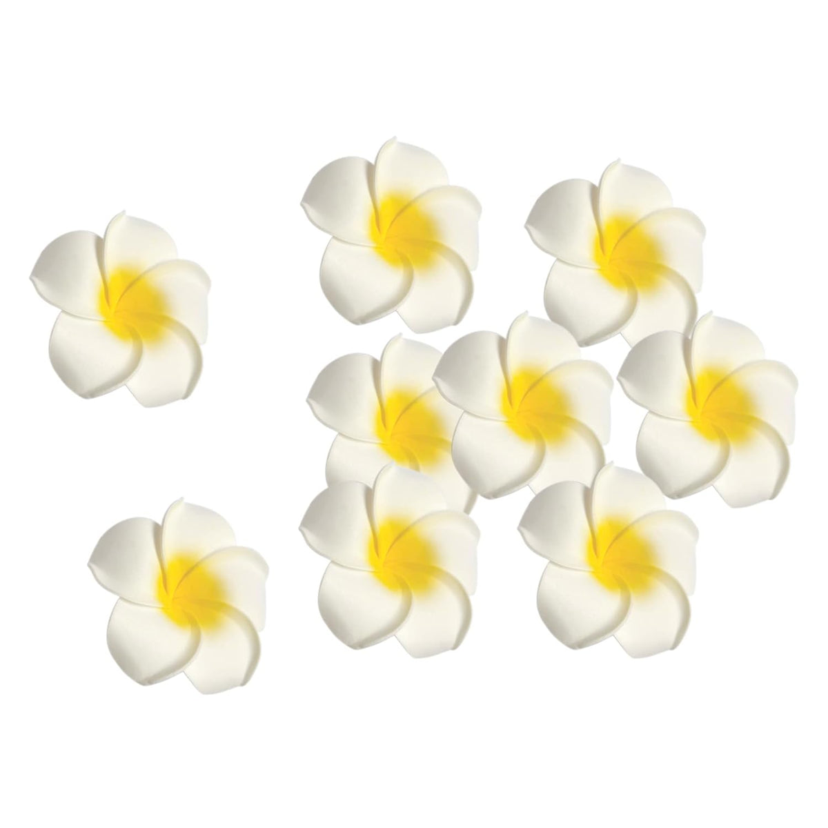 100 Pcs 2.4 Inch White Artificial Plumeria Rubra Hawaiian Flower Petals Hair Hat Wreath Floral Premium Hawaiian Foam Frangipani Flowers For Diy Home Beach Wedding Party Decoration