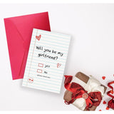 Will You Be My Girlfriend Card, Unique Valentine'S Day Card For Girlfriend,Love Messages Card, Proposal Card For Her