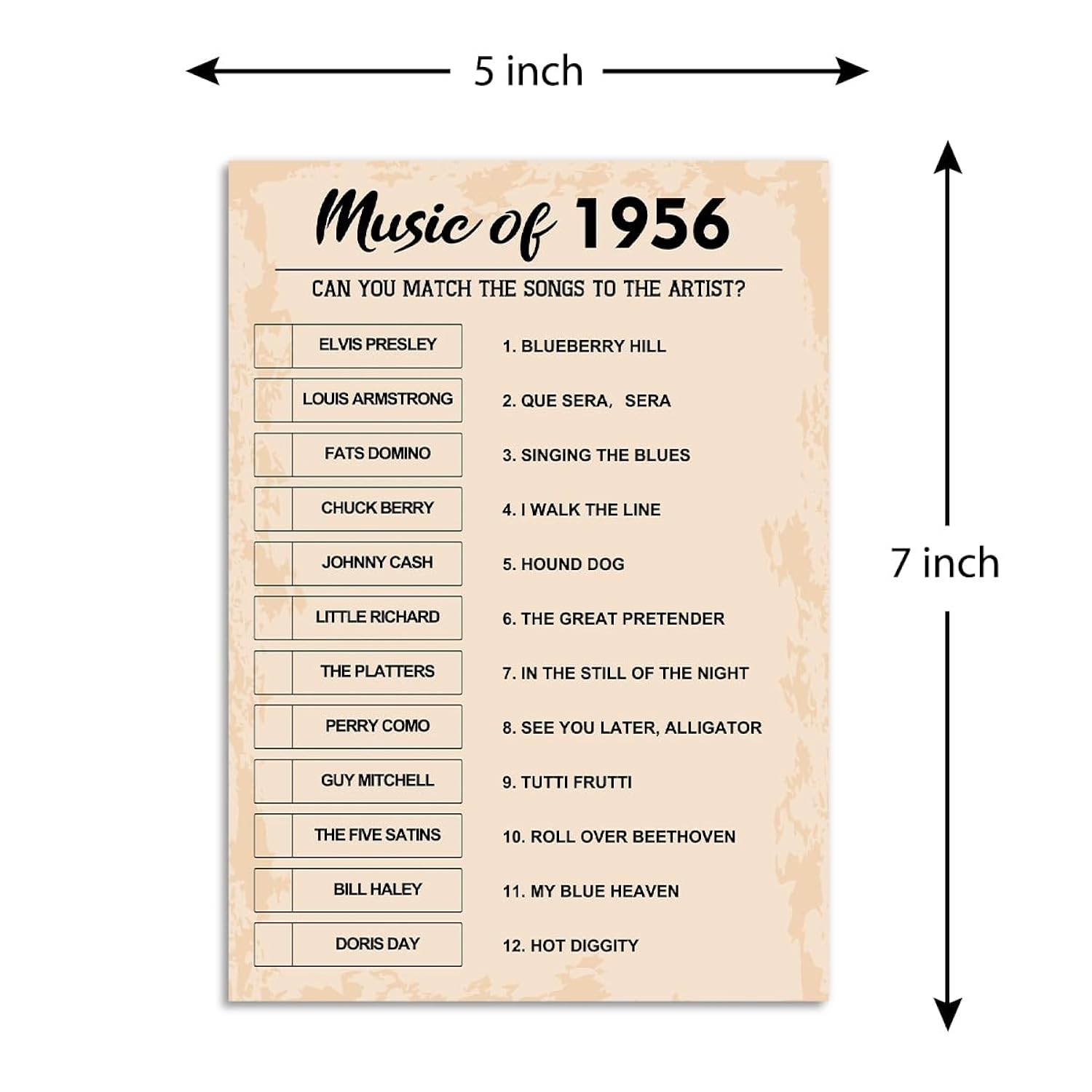 70Th Birthday Party Games, Music Of 1956 Games, Birthday Party Supplies For Adults, Fun 1956S Party Game?Pack Of 30 Cards