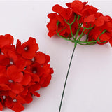 Silk Hydrangea Heads 36 Pcs Artificial Flowers Heads And 3 Dozens Stems Fake Hydrangea Flowers With Stems For Home Wedding Decor (Red)