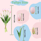 15 Pcs Light Pink Artificial Flowers Tulips Real Touch Latex Plastic Soft Faux Bouquets For Party, Wedding, Home, Room, Garden Decor